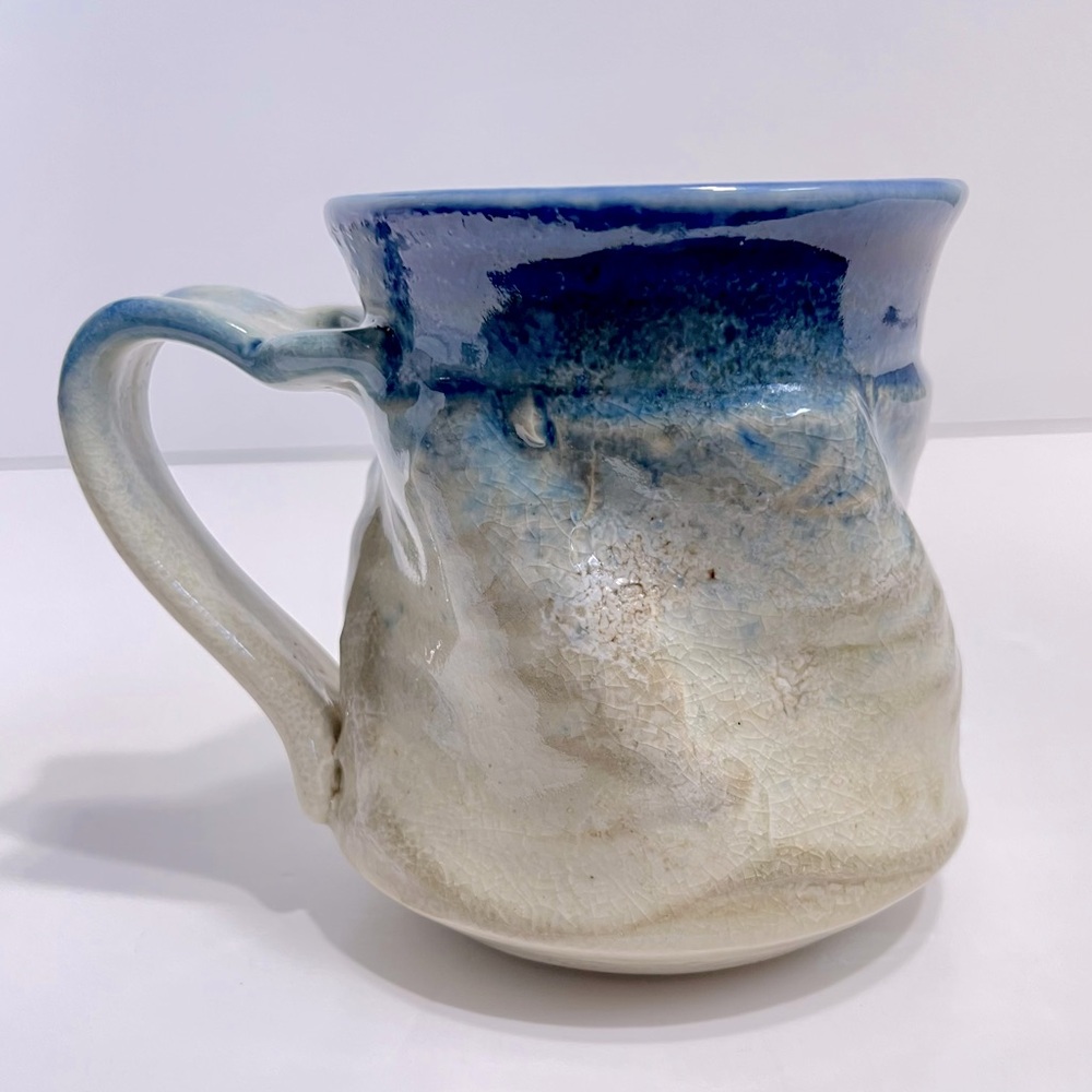 Vintage Joseph Panacci Studio Pottery Canada Rustic Blue/Beige Coffee Tea Mug